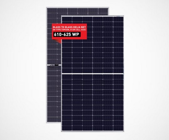 610 625 WP Glass to Glass Helia NXT N Type Topcon G12R Cell Size Jakson Solar